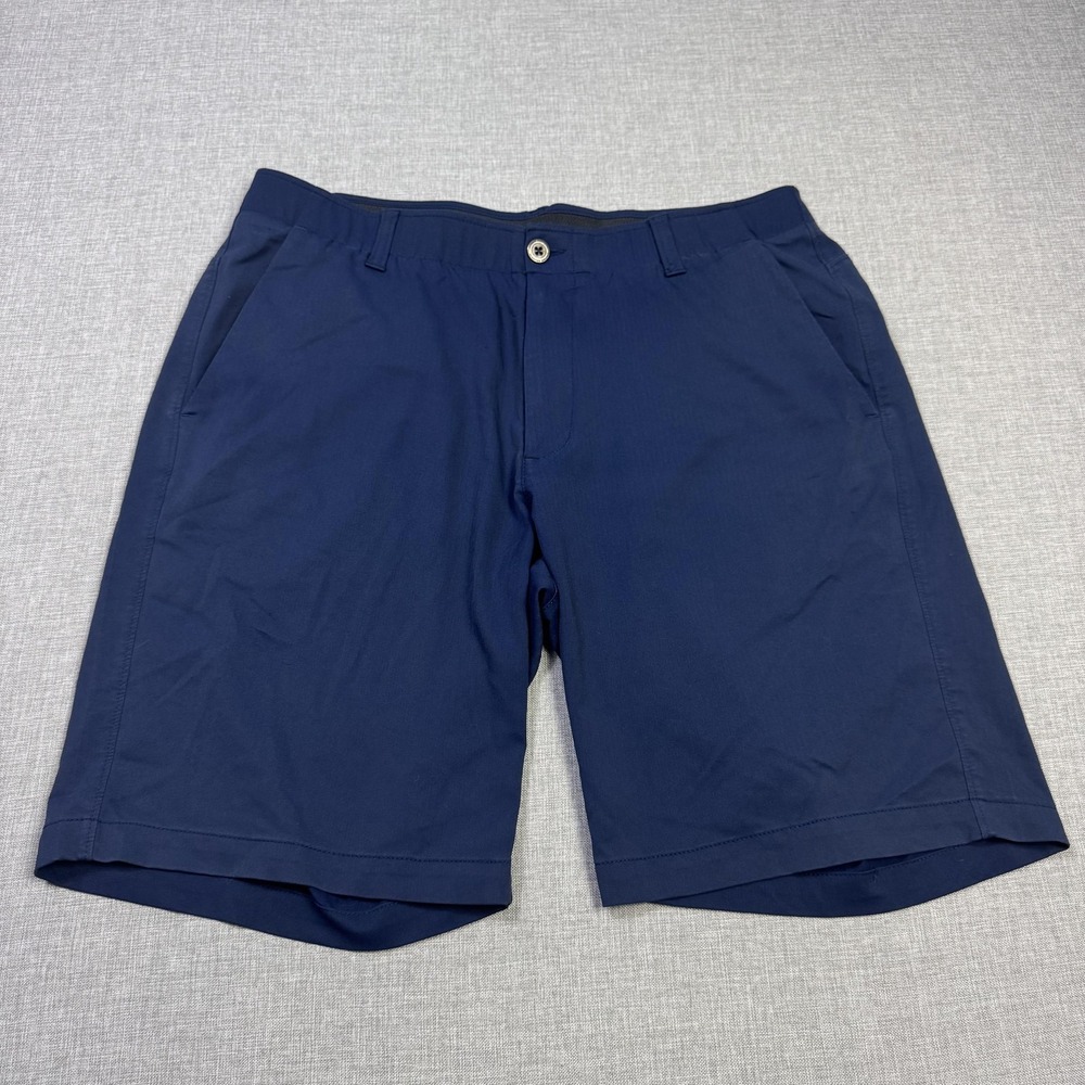 Under Armour Golf Shorts Mens 36 Blue Athletic Golf Pockets Quick Dry 11" Inseam